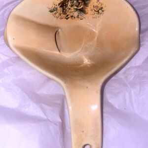 VTG RARE Ceramic Gravy Boat Fat Separator Yellow HandPainted Signed Foster 1984